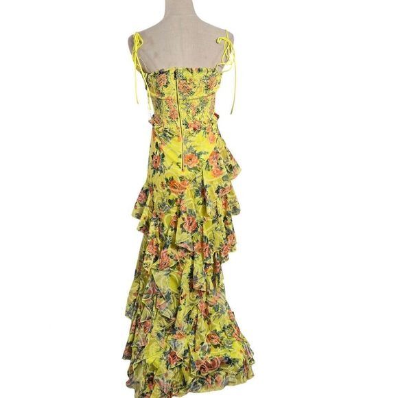 Alice + Olivia Jocelyn Tiered Ruffle Maxi Dress NWT - Picture 5 of 9